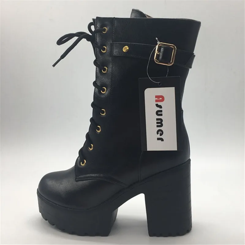 ASUMER Size 34-44 new arrival 2020 hot sale autumn winter female ankle boots with zip and buckle platform round toe women boots
ASUMER Size 34-44 new arrival 2020 hot sale autumn winter female ankle boots with zip and buckle platform round toe women boots