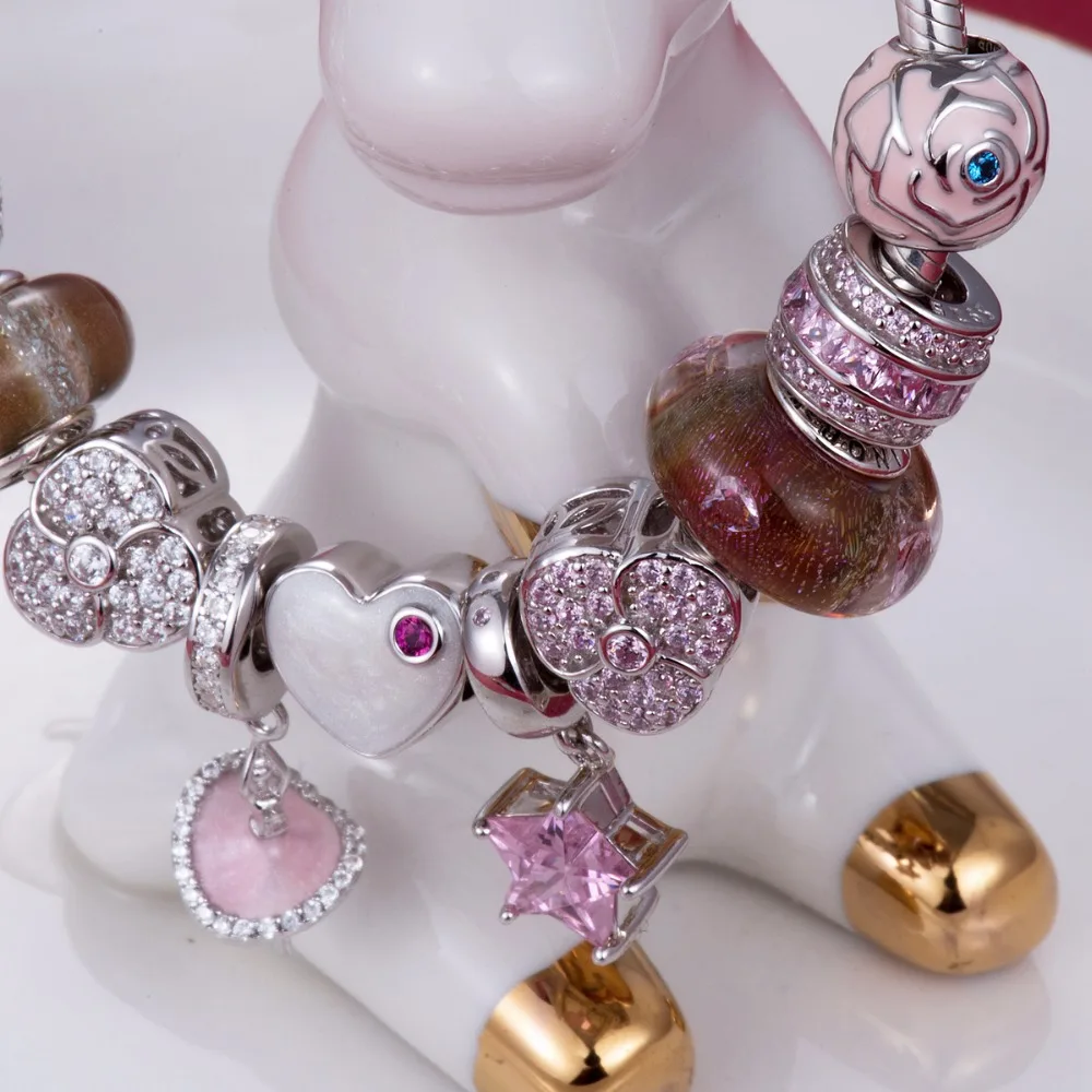 pink rose 925 Sterling Silver beads charms fit Bracelets & Bangles Never change color DDBJ034
pink rose 925 Sterling Silver beads charms fit Bracelets & Bangles Never change color DDBJ034