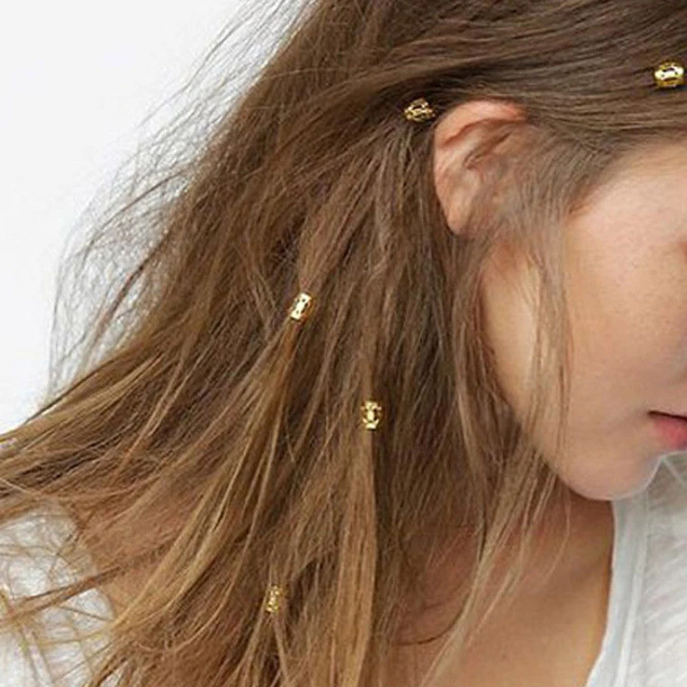 100Pcs Hair Decor Extension Braids Cuff Hole Dreadlocks Dread Beads Rings Clips Pins Adjustable Tube Set Dropshipping | Аксессуары для