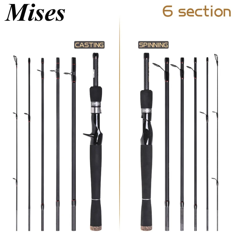 Mises Six Section Ultra-Short Ocean Fishing Lure Rod Carbon Fiber 2.1M 2.4M Telescopic Fishing Rod Portable Fishing Gear
Mises Six Section Ultra-Short Ocean Fishing Lure Rod Carbon Fiber 2.1M 2.4M Telescopic Fishing Rod Portable Fishing Gear