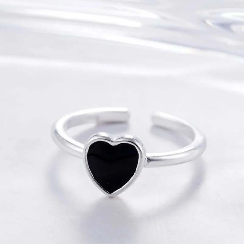 Beautiful Exquisite Fashion New Arrival Silver Plated Jewelry Popular Heart Shaped Love Black Epoxy Opening Rings R355
Beautiful Exquisite Fashion New Arrival Silver Plated Jewelry Popular Heart Shaped Love Black Epoxy Opening Rings R355