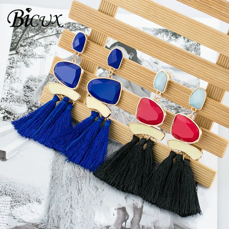 BICUX Bohemian Resin Tassel Drop Earrings for women Summer Fashion Vintage Statement Long Fringe Dangle Earring 2019 Jewelry
BICUX Bohemian Resin Tassel Drop Earrings for women Summer Fashion Vintage Statement Long Fringe Dangle Earring 2019 Jewelry