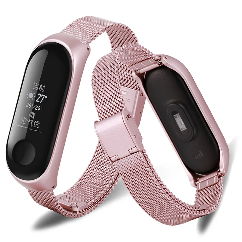 Mi band 3 ремешок для браслетов из нержавеющей стали mi lanese спортивный металлический