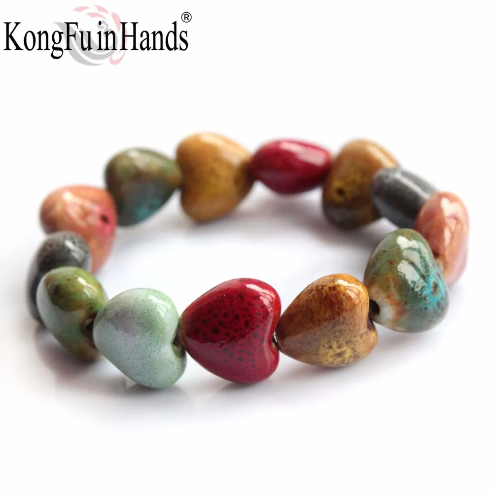 Hot Sale handmaking Heart Shaped vintage beads lady bracelet Bohemia Ceramic stone charm women Bangles fashion christmas gift
Hot Sale handmaking Heart Shaped vintage beads lady bracelet Bohemia Ceramic stone charm women Bangles fashion christmas gift