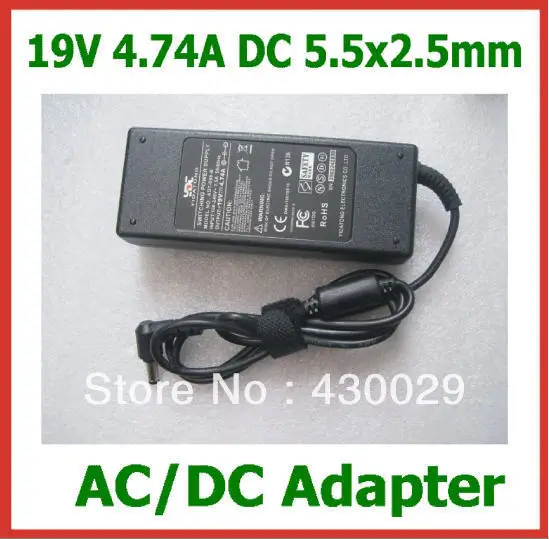 AC/DC Adapter 19V 4.74A 90W 5.5x2.5mm Power Supply for Lenovo Asus Toshiba N102 Laptop Replacement Charger with AC Cable
AC/DC Adapter 19V 4.74A 90W 5.5x2.5mm Power Supply for Lenovo Asus Toshiba N102 Laptop Replacement Charger with AC Cable