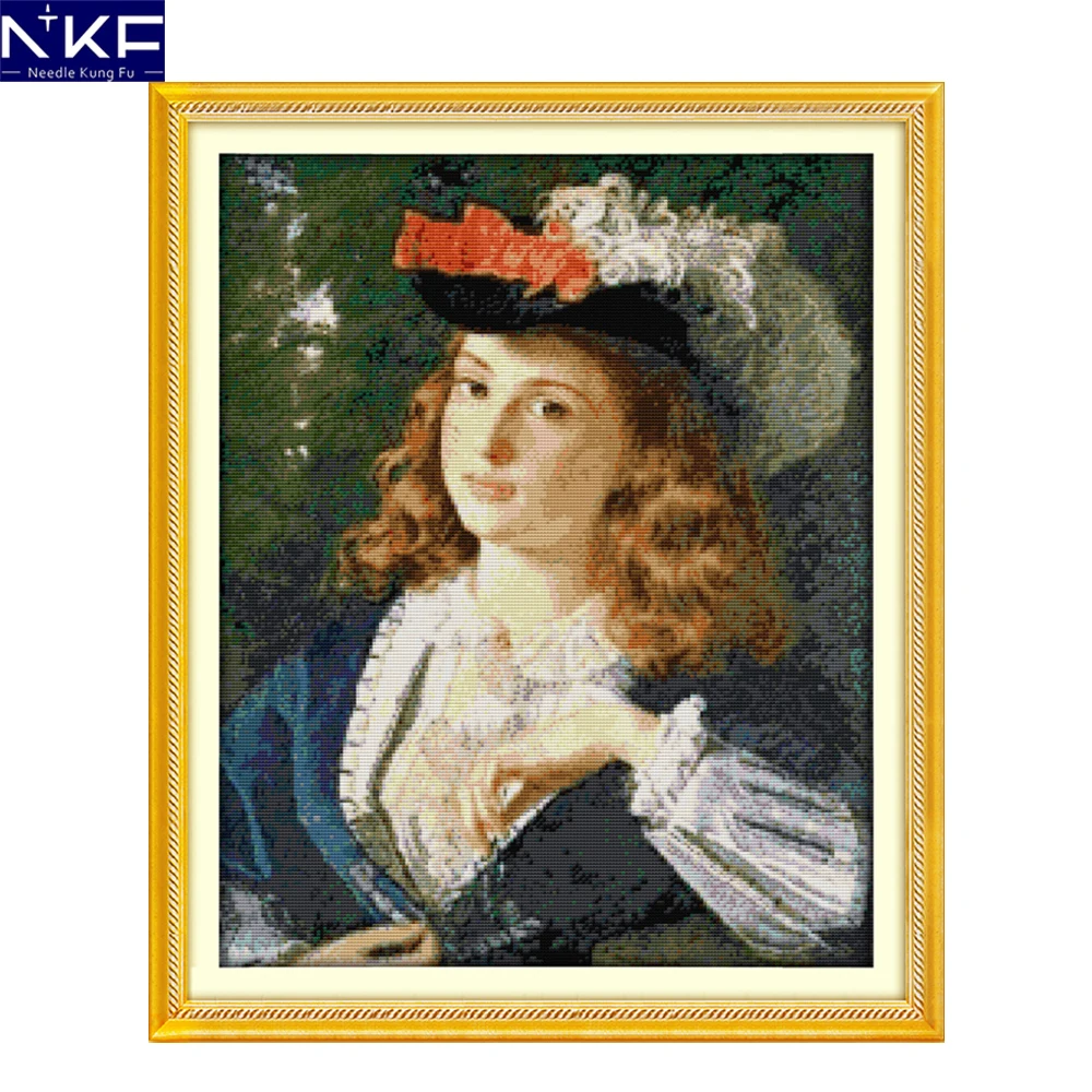 NKF Oil Painting Girl Cross Stitch DIY Needlework Counted China Cross Stitch Kit for Embroidery Cross Crafts Cross Stitch Set
NKF Oil Painting Girl Cross Stitch DIY Needlework Counted China Cross Stitch Kit for Embroidery Cross Crafts Cross Stitch Set