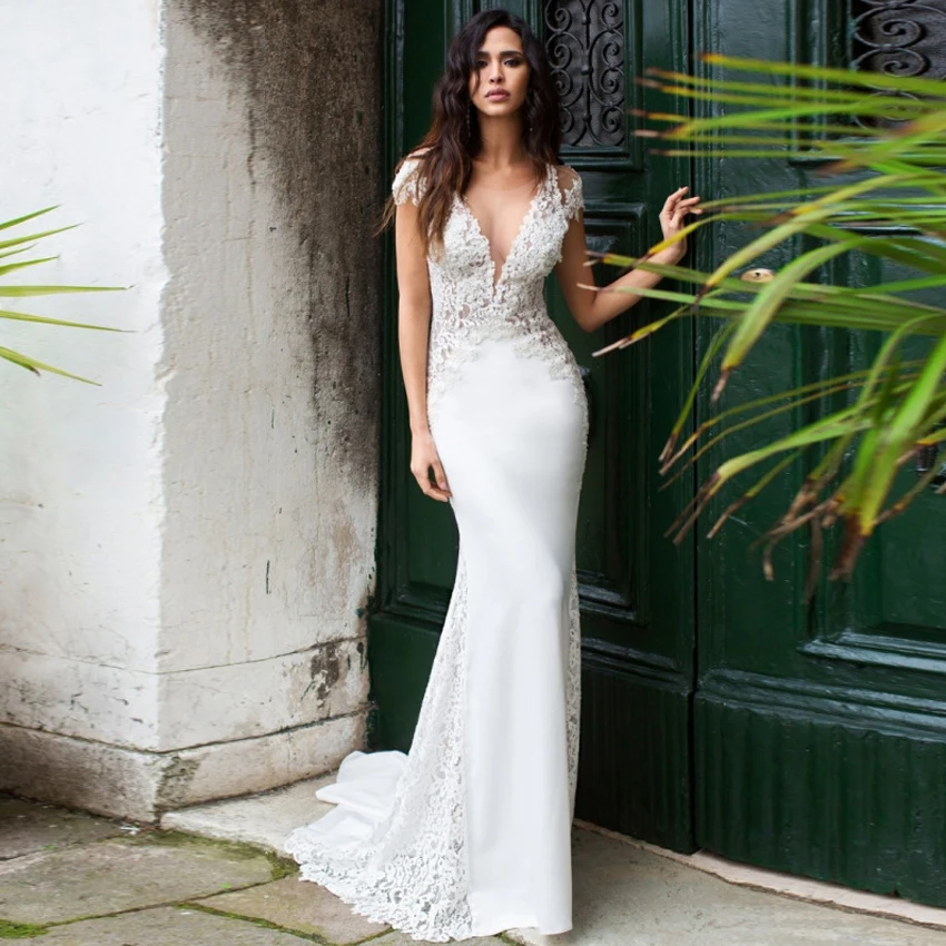 Jiayigong Mermaid Wedding Dress Long Vestidos de novia Vintage Lace V- Neck Bridal Gown Backless Sweep Train Wedding Gowns
Jiayigong Mermaid Wedding Dress Long Vestidos de novia Vintage Lace V- Neck Bridal Gown Backless Sweep Train Wedding Gowns