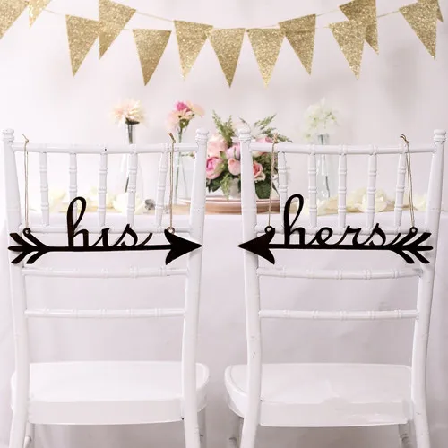 Black Acrylic His and Hers Arrow Wedding Chair Signs, 14"x5" Wedding Decorations
Black Acrylic His and Hers Arrow Wedding Chair Signs, 14"x5" Wedding Decorations