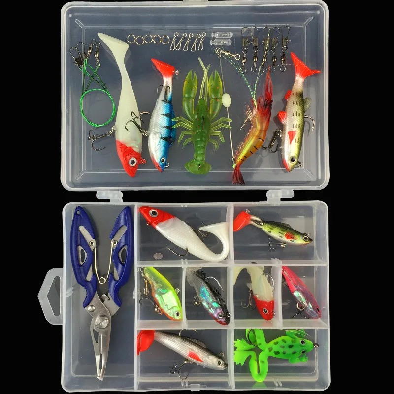 Fishing Lure Kit Single Tail Lead Fish Soft Bait Frog VIB Fishing Pliers Tools 33 Pieces Set Lures Accessories
Fishing Lure Kit Single Tail Lead Fish Soft Bait Frog VIB Fishing Pliers Tools 33 Pieces Set Lures Accessories