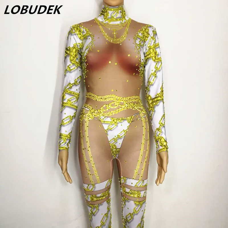 Sexy Crystals bodysuit jumpsuit bar nightclub DS female costumes Bright stone stretch leotard Rompers party prom show Novelty
Sexy Crystals bodysuit jumpsuit bar nightclub DS female costumes Bright stone stretch leotard Rompers party prom show Novelty