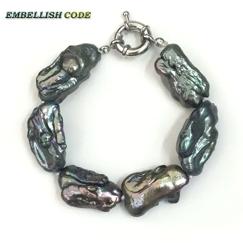 NEW irregular Rectangle shape real freshwater pearl bracelet fine jewelry color dark green with black few brown color for women
NEW irregular Rectangle shape real freshwater pearl bracelet fine jewelry color dark green with black few brown color for women
