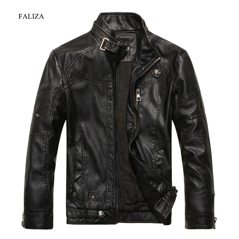 FALIZA New Winter Men's Leather Jackets Motorcycle PU Jacket Male Autumn Casual Leather Coats Slim Fit Winter Clothes Men JK137
FALIZA New Winter Men's Leather Jackets Motorcycle PU Jacket Male Autumn Casual Leather Coats Slim Fit Winter Clothes Men JK137