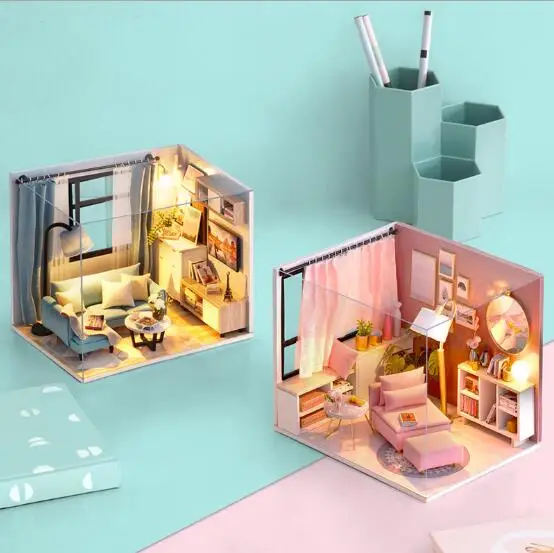 Cute room Doll House Casa Diy Miniature Dollhouse With Dust Cover Furniture Toys For Children Birthday Gift h017 h018
Cute room Doll House Casa Diy Miniature Dollhouse With Dust Cover Furniture Toys For Children Birthday Gift h017 h018