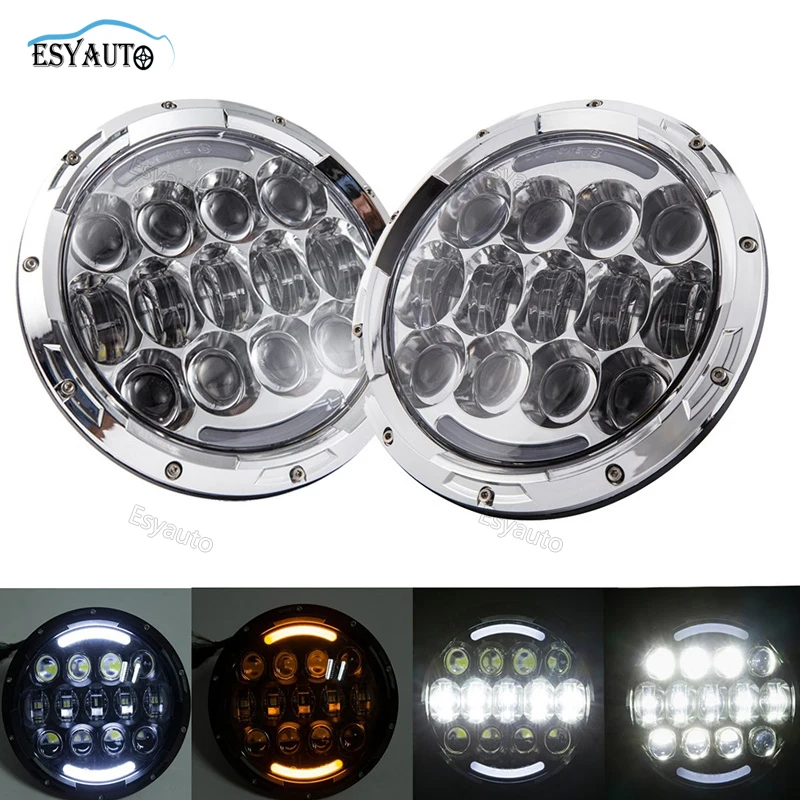 LED Headlamp 7 Inch Round LED Headlight 105W with White/amber Lighting color 7'' High/Low Beam for Jeep Wrangler
LED Headlamp 7 Inch Round LED Headlight 105W with White/amber Lighting color 7'' High/Low Beam for Jeep Wrangler