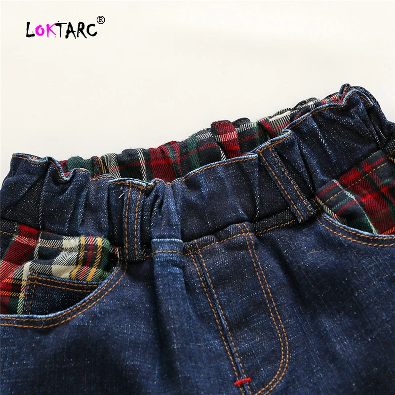 LOKTARC/штаны для маленьких мальчиков с карманами клетчатые брюки в стиле пэчворк