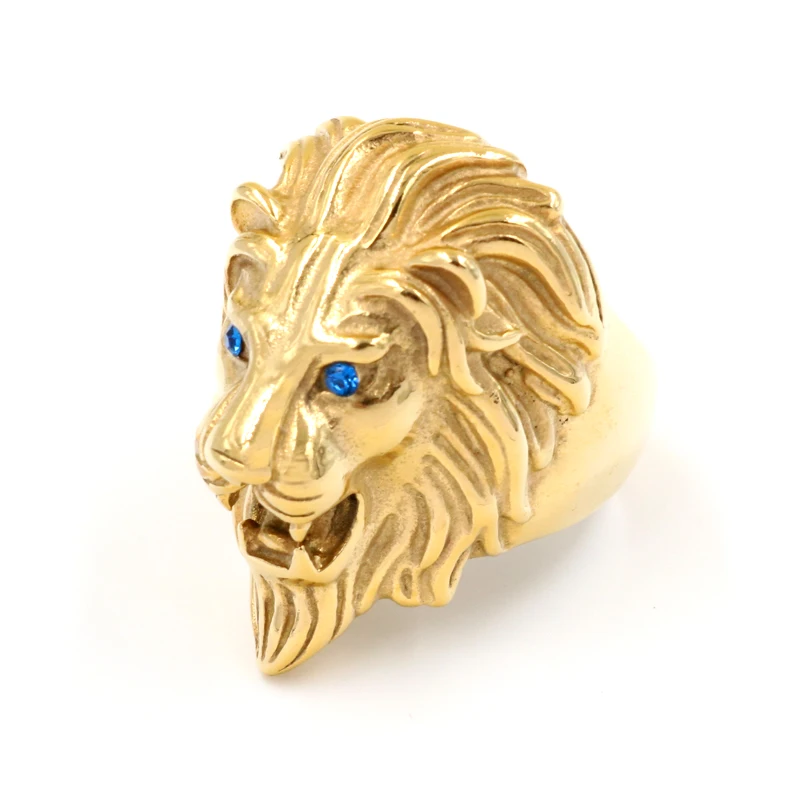 Blue Europe and the United States stainless steel Gold ring men 's jewelry wholesale domineering titanium steel lion head ring
Blue Europe and the United States stainless steel Gold ring men 's jewelry wholesale domineering titanium steel lion head ring