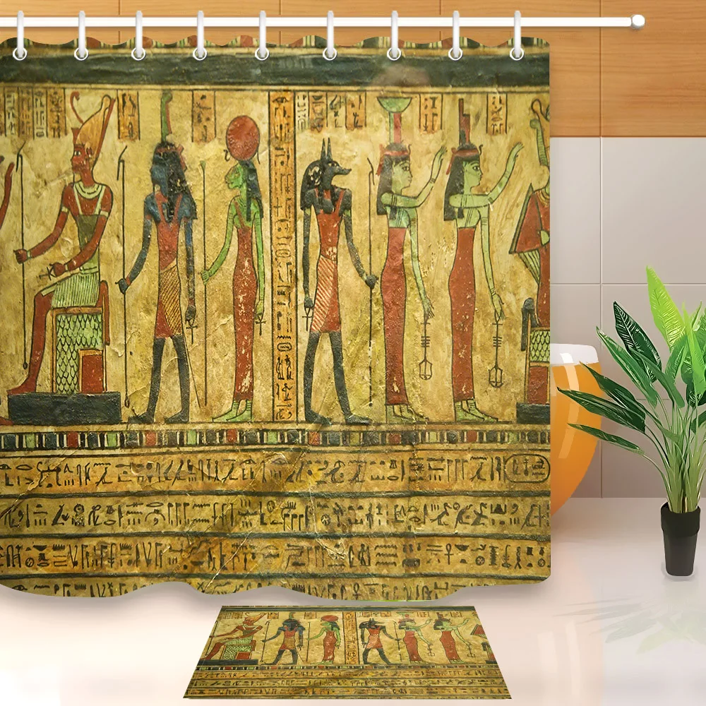 LB Ancient Egyptian papyrus with hieroglyphs & Painting Shower Curtain With Mat Set Bathroom Waterproof Fabric For Bathtub Decor
LB Ancient Egyptian papyrus with hieroglyphs & Painting Shower Curtain With Mat Set Bathroom Waterproof Fabric For Bathtub Decor