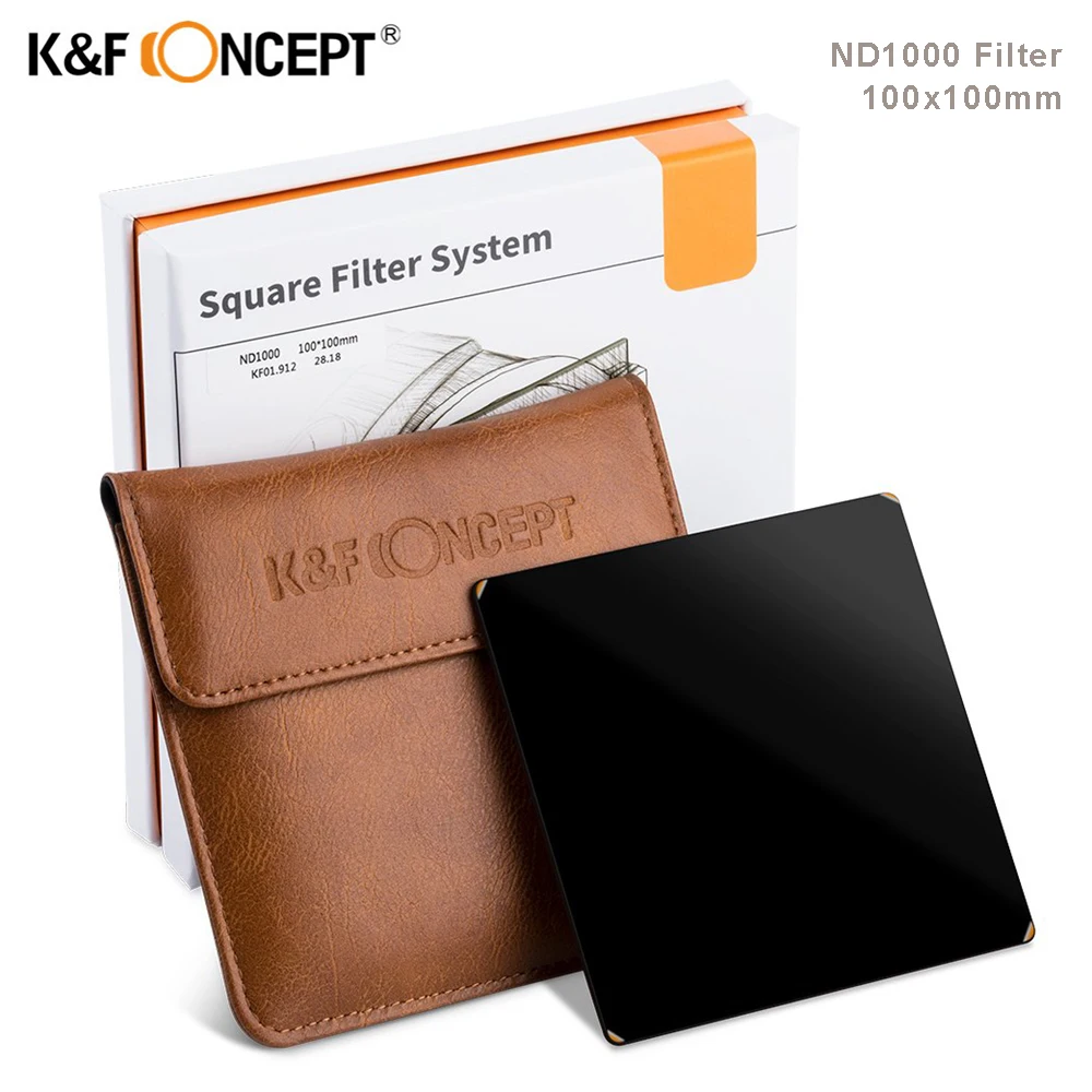K & F Concept 100x100 мм ND1000 квадратный фильтр HD Оптическое стекло Nano x нейтральной