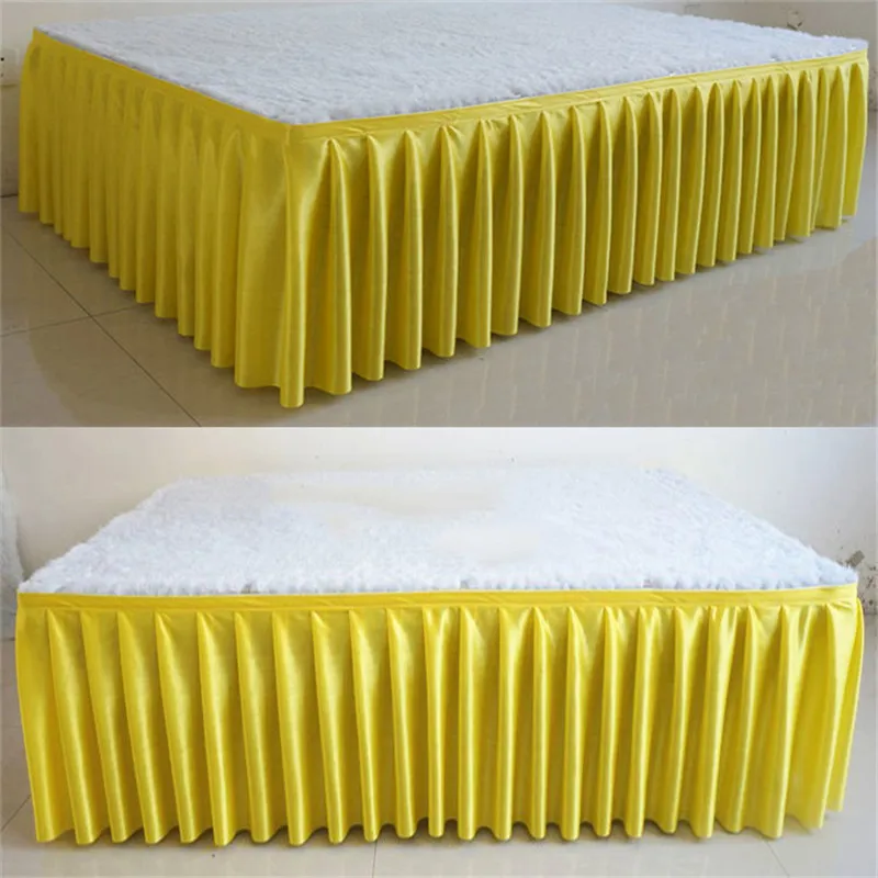 Ice silk chiffon white color wedding table skirt party banquet stage table skirt for table cloth decoration
Ice silk chiffon white color wedding table skirt party banquet stage table skirt for table cloth decoration