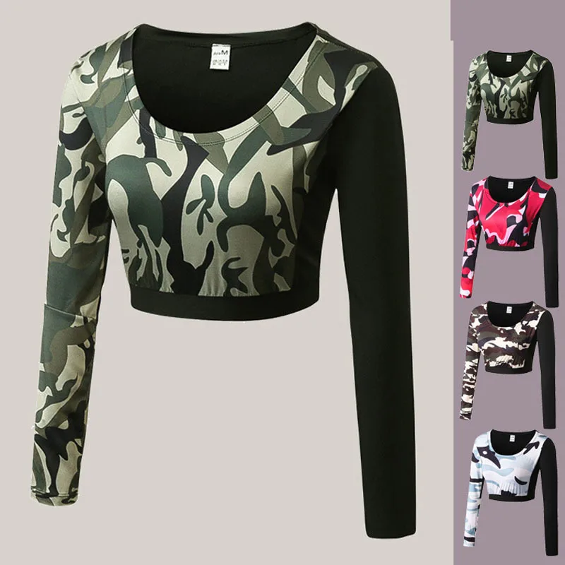 Women Yoga Top Camouflage Long Sleeves Shirt Sport Top Fitness Clothes Training Bodybuilding Running Sportswear Female T-shirt
Women Yoga Top Camouflage Long Sleeves Shirt Sport Top Fitness Clothes Training Bodybuilding Running Sportswear Female T-shirt