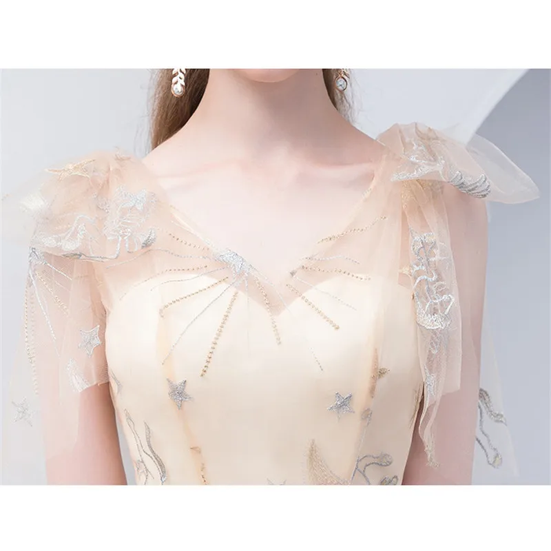 Party Dress Champagne S-3XL V Neck Floor-length Dresses 2019 Spring Summer Noble Elegant Slim Star Embroidery Dress Vestido LR44
Party Dress Champagne S-3XL V Neck Floor-length Dresses 2019 Spring Summer Noble Elegant Slim Star Embroidery Dress Vestido LR44