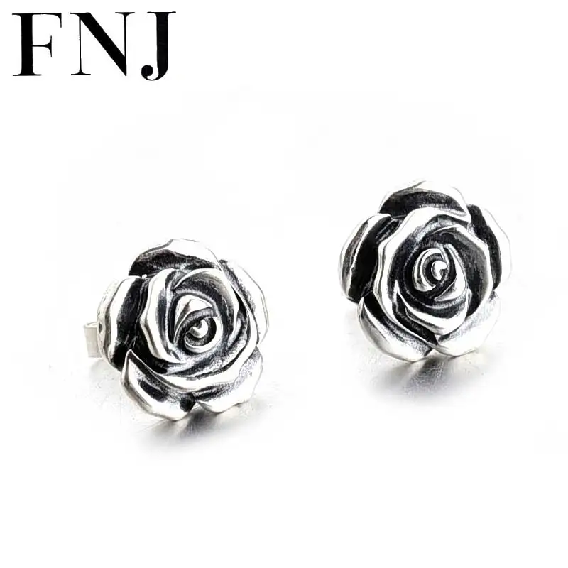 Vintage 925 Silver Stud Earring FNJ Rose Flower boucle d'oreille S925 Sterling Silver Earrings for Women Jewelry
Vintage 925 Silver Stud Earring FNJ Rose Flower boucle d'oreille S925 Sterling Silver Earrings for Women Jewelry