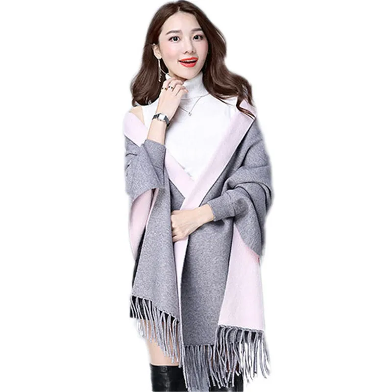 Осенний Новый Женский вязаный кардиган модный двухсторонний корейский вариант