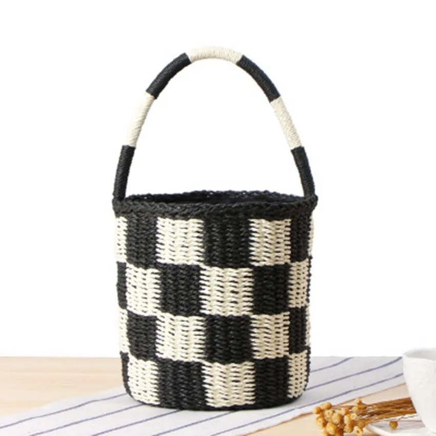 National wind cylinder hand carry straw bag paper rope hand-woven bucket bag color room travel holiday beach bag
National wind cylinder hand carry straw bag paper rope hand-woven bucket bag color room travel holiday beach bag
