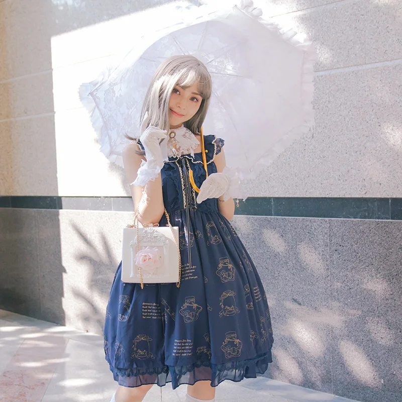 Kawaii 2019 hot new JSK lolita dress hot stamping Japanese soft sister strap sweet princess dress mid-rise dress
Kawaii 2019 hot new JSK lolita dress hot stamping Japanese soft sister strap sweet princess dress mid-rise dress