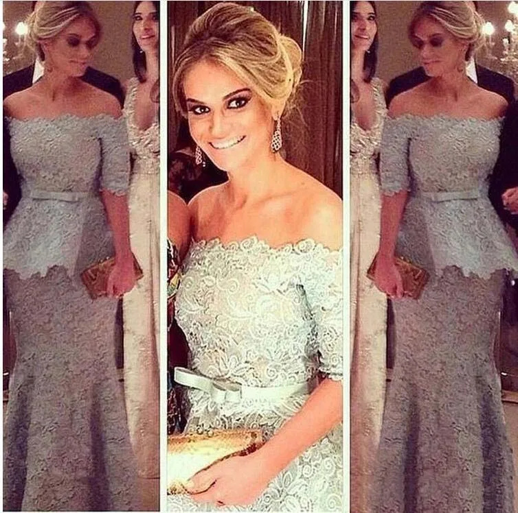 Elegant Lace Mother of Bride Groom Dresses Formal Party Wear Gowns Vintage Half Sleeves Off Shoulders with Sash
Elegant Lace Mother of Bride Groom Dresses Formal Party Wear Gowns Vintage Half Sleeves Off Shoulders with Sash