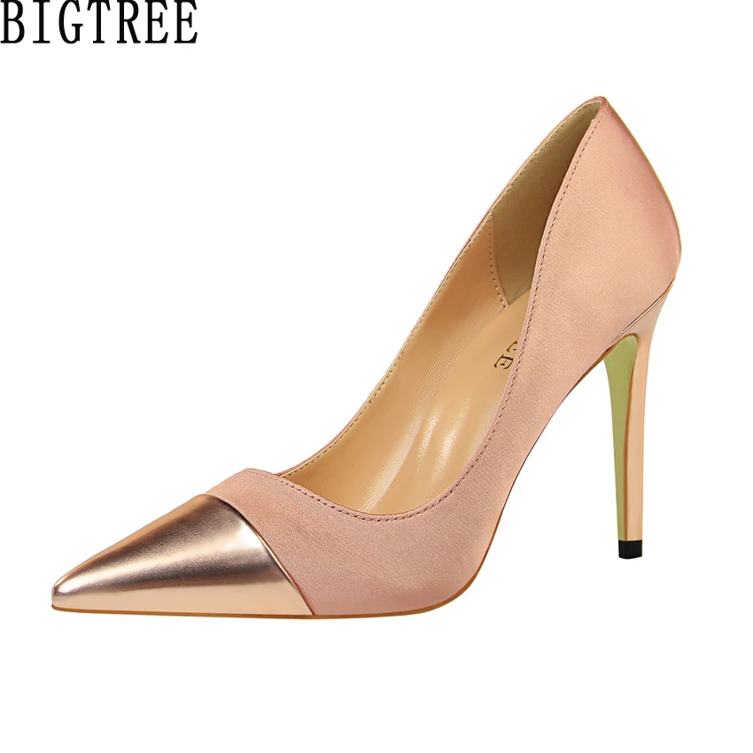 Женские Сатиновые туфли BIGTREE, на высоком каблуке, с узким мыском, без шнуровки, на весну 2019
Женские Сатиновые туфли BIGTREE, на высоком каблуке, с узким мыском, без шнуровки, на весну 2019