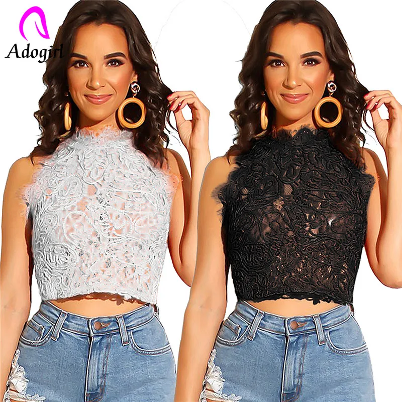 Adogirl lace knitted floral patchwork short tops for lady European style zip-up crop top Lace sleeveless T-shirt
Adogirl lace knitted floral patchwork short tops for lady European style zip-up crop top Lace sleeveless T-shirt