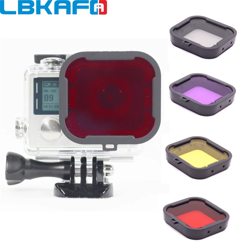 LBKAFA 4pcs/lot Polarizer Red/purple/yellow/gray Color Camera Lens Filter Guard Ring Diving Cover For Gopro Hero 3+ 4
LBKAFA 4pcs/lot Polarizer Red/purple/yellow/gray Color Camera Lens Filter Guard Ring Diving Cover For Gopro Hero 3+ 4