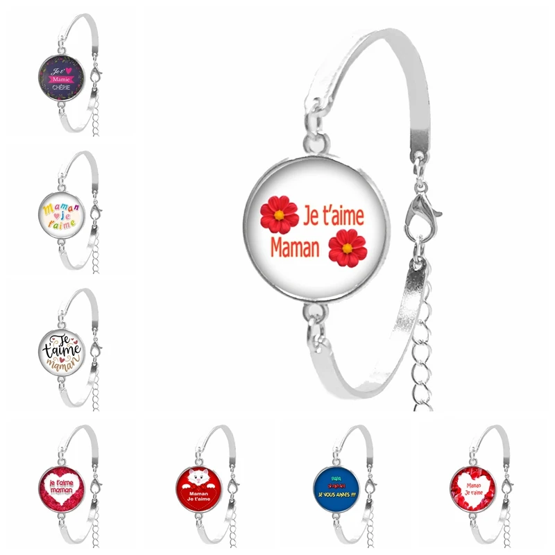 2019 New Hot Round Glass Convex Girls Bracelet French Je T'aime Papa Et Maman Pattern Glass Dome Women's Bracelet Jewelry
2019 New Hot Round Glass Convex Girls Bracelet French Je T'aime Papa Et Maman Pattern Glass Dome Women's Bracelet Jewelry