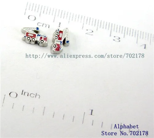 fire truck 10pcs FC479 wholesales floating locket memory charms fit for as families friend gift | Украшения и аксессуары