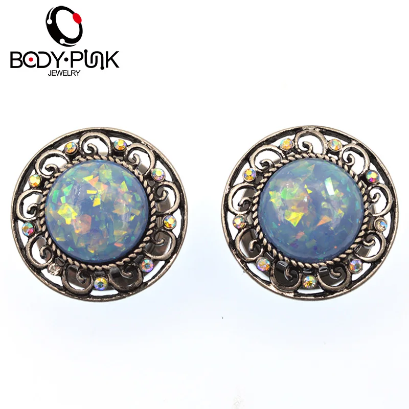 BODY PUNK Blue Opal Stainless Steel Carving Ear Plugs Body Piercing Jewelry Ear Expanders 10mm-20mm Screw Fit Tunnels PLG 071
BODY PUNK Blue Opal Stainless Steel Carving Ear Plugs Body Piercing Jewelry Ear Expanders 10mm-20mm Screw Fit Tunnels PLG 071