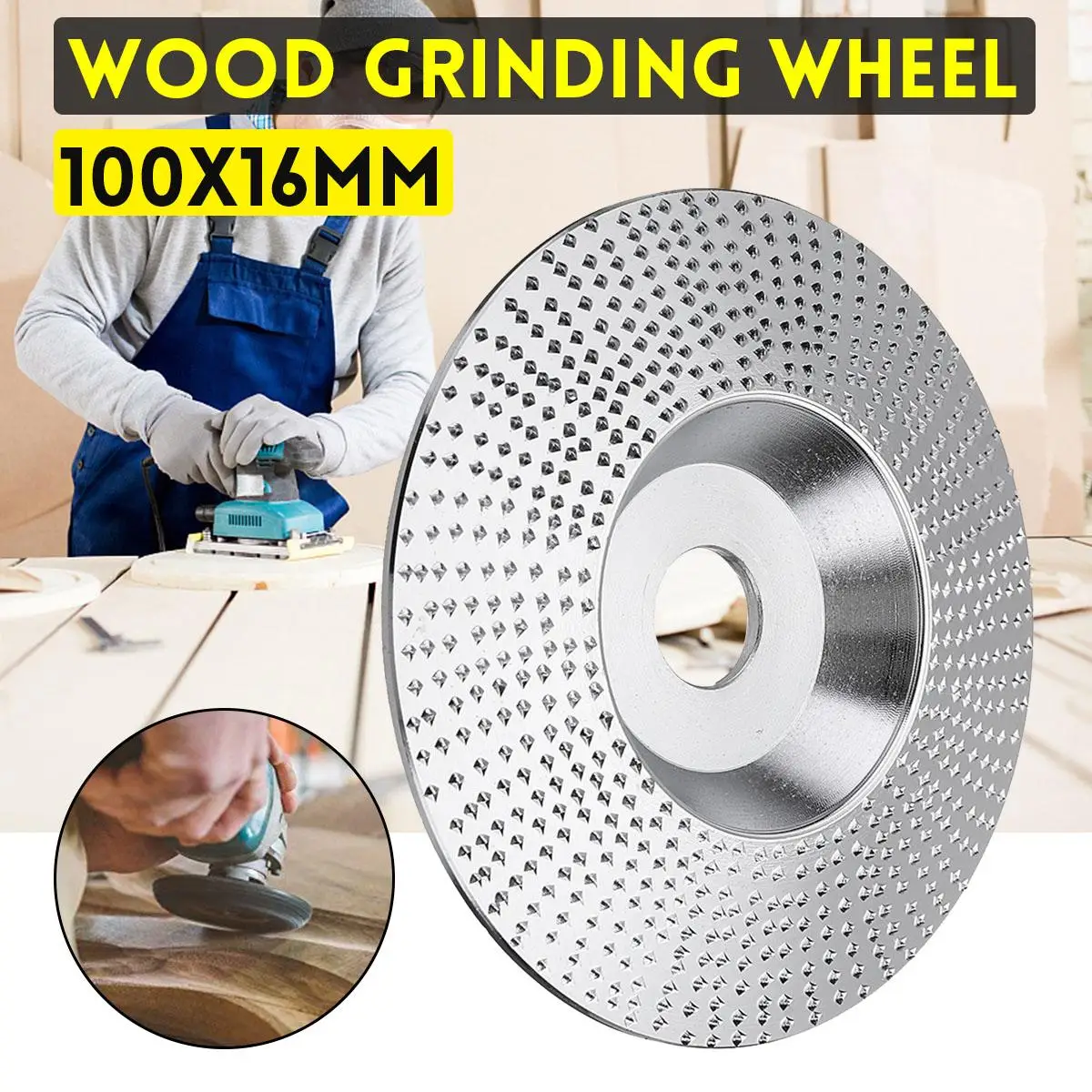 100x16MM 4 Inch Wood Grinding Wheel Wood Sanding Carving Disc Rotary Tool Abrasive Disc Tools For Angle Grinder
100x16MM 4 Inch Wood Grinding Wheel Wood Sanding Carving Disc Rotary Tool Abrasive Disc Tools For Angle Grinder