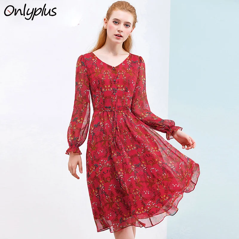 Onlyplus 2020 Spring Red Chiffon Dress Women Casual Female Print Floral Dresses V-Neck Long Sleeve Stretchy Waist Dress
Onlyplus 2020 Spring Red Chiffon Dress Women Casual Female Print Floral Dresses V-Neck Long Sleeve Stretchy Waist Dress