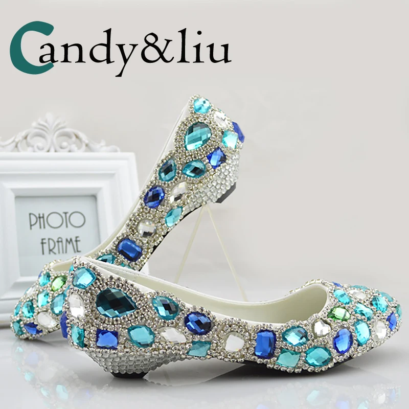 Mixed Colors Crystal Wedding Shoes Chunky Heel Shallow Boat Flats for Pregnant Bridal Bridesmaid Party Evening Dress Banquet
Mixed Colors Crystal Wedding Shoes Chunky Heel Shallow Boat Flats for Pregnant Bridal Bridesmaid Party Evening Dress Banquet