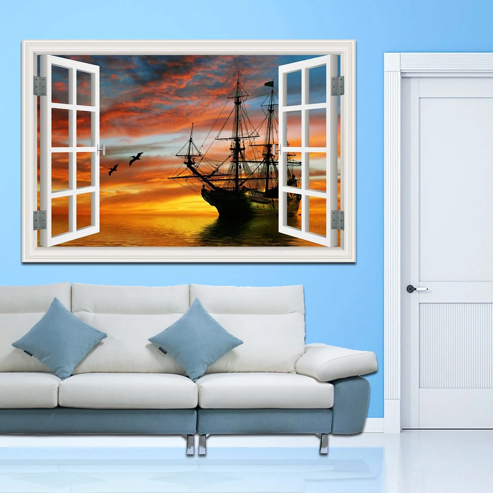 Wall Stickers Sailing Boat On The Sea 3d Window Landscape Top Fashion Sticker Decal Seascape Wallpaper Home Decor High Quality
Wall Stickers Sailing Boat On The Sea 3d Window Landscape Top Fashion Sticker Decal Seascape Wallpaper Home Decor High Quality