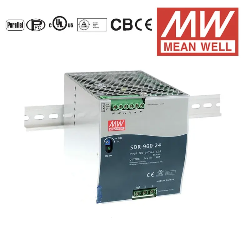 MEAN WELL SDR-960-48 48V 20A meanwell SDR-960 48V 960W Single Output Industrial DIN RAIL with PFC Function
MEAN WELL SDR-960-48 48V 20A meanwell SDR-960 48V 960W Single Output Industrial DIN RAIL with PFC Function