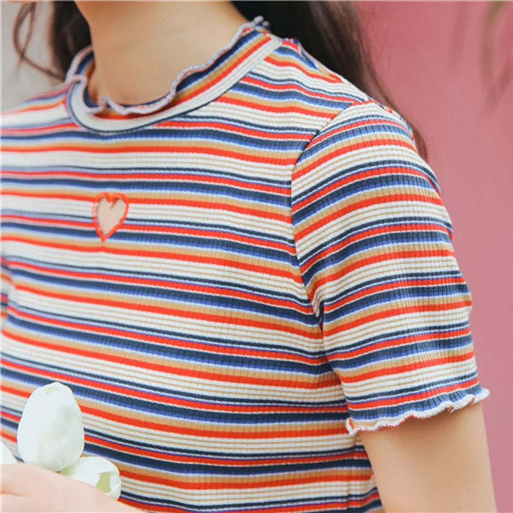 2019 Korean Style Short Sleeve T Shirts Women New Hot Sale Student T-shirt Women Fashion Harajuku Striped Female Slim Femme Lady
2019 Korean Style Short Sleeve T Shirts Women New Hot Sale Student T-shirt Women Fashion Harajuku Striped Female Slim Femme Lady