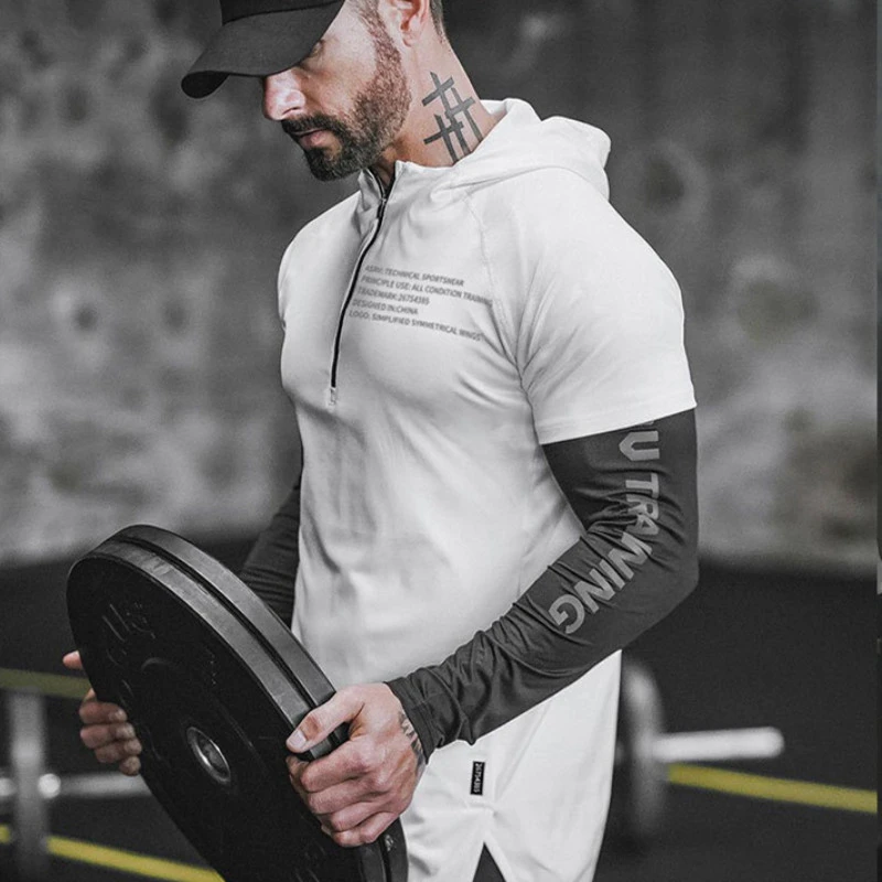 2019 Men Running Hoodies Sweatshirt Sportswear Jackets Gym Hoodies Sports Short Sleeve Men's Slim Fitness Hooded Jackets Tops
2019 Men Running Hoodies Sweatshirt Sportswear Jackets Gym Hoodies Sports Short Sleeve Men's Slim Fitness Hooded Jackets Tops