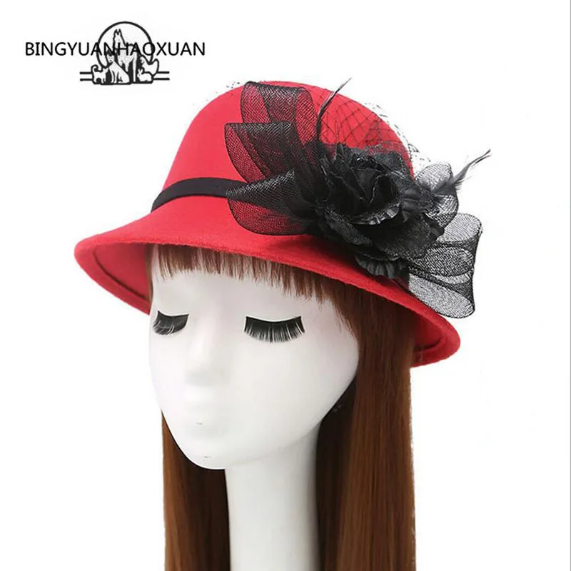 BINGYUANHAOXUAN Women Flower Female Hat Sun Hat Fedora Classic Wool Net yarn Cap Hat Stylish Wide Shoulder Hat For Girls
BINGYUANHAOXUAN Women Flower Female Hat Sun Hat Fedora Classic Wool Net yarn Cap Hat Stylish Wide Shoulder Hat For Girls
