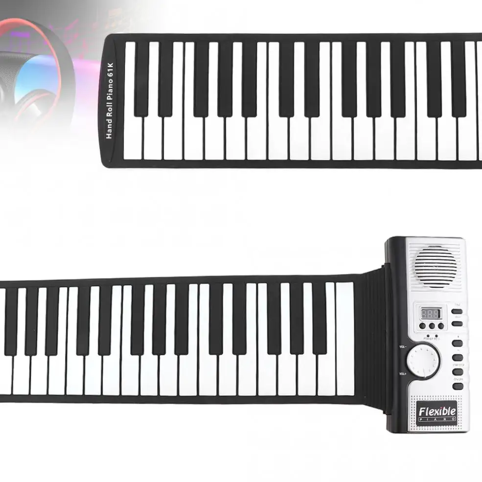 61 Keys Electronic Roll Up Piano Built-in Speaker MIDI Out Portable Silicone Flexible Hand Keyboard Organ Electronic Keyboard
61 Keys Electronic Roll Up Piano Built-in Speaker MIDI Out Portable Silicone Flexible Hand Keyboard Organ Electronic Keyboard