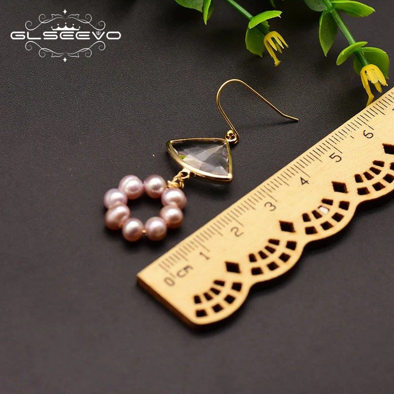 GLSEEVO Original Freshwater Purple Pearl Fan-Shaped Drop Earrings Women Earrings 925 Sterling Silver Fashion Jewelry GE0799
GLSEEVO Original Freshwater Purple Pearl Fan-Shaped Drop Earrings Women Earrings 925 Sterling Silver Fashion Jewelry GE0799