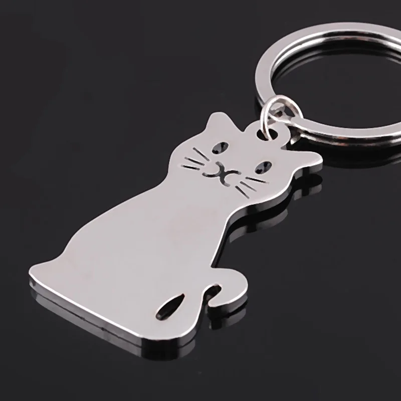 Модный креативный брелок с котом металлический для ключей автомобильного ключа