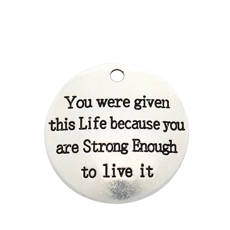 Hoting selling 10 Pieces/Lot 25mm Antique Silver plated letter printed you were given this life charm round disc message charms
Hoting selling 10 Pieces/Lot 25mm Antique Silver plated letter printed you were given this life charm round disc message charms