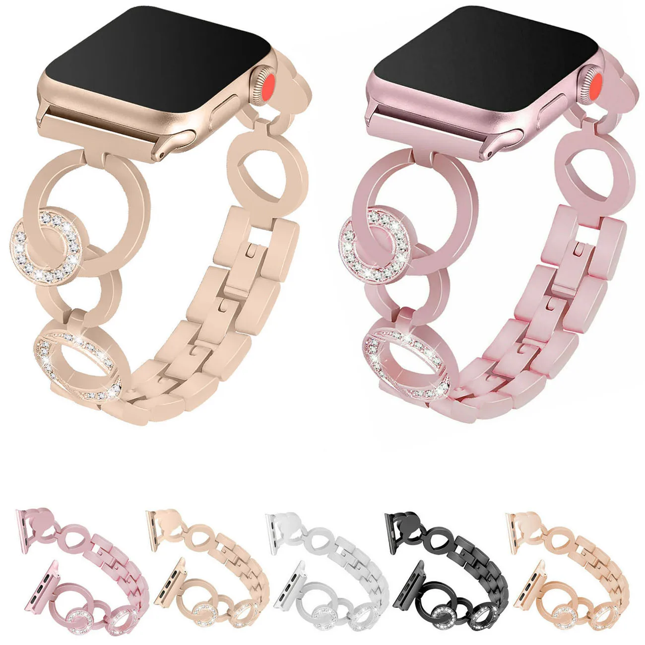 Сменный ремешок для наручных часов Apple Watch Series 4 версия 1 2 3 с украшением в виде