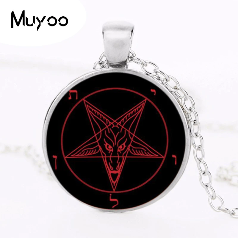 Vintage Bronze Pentagram Necklaces Pendant Red Goat Baphomet Necklace Jewelry Satanism Gothic Collier Femme HZ1 | Украшения и